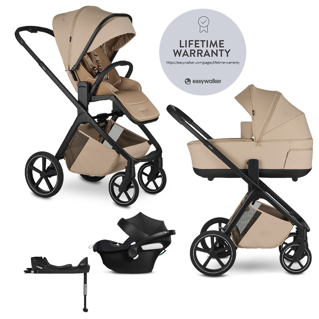 EASYWALKER Kombinált babakocsi Zoey Almond Taupe + CBX By CYBEX Aton B2 i-Size + bázis