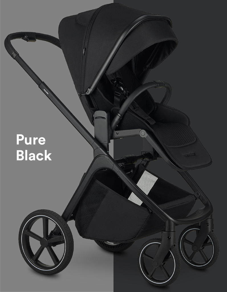 EASYWALKER Kombinált babakocsi Zoey Pure Black + CBX By CYBEX Aton B2 i-Size + bázis