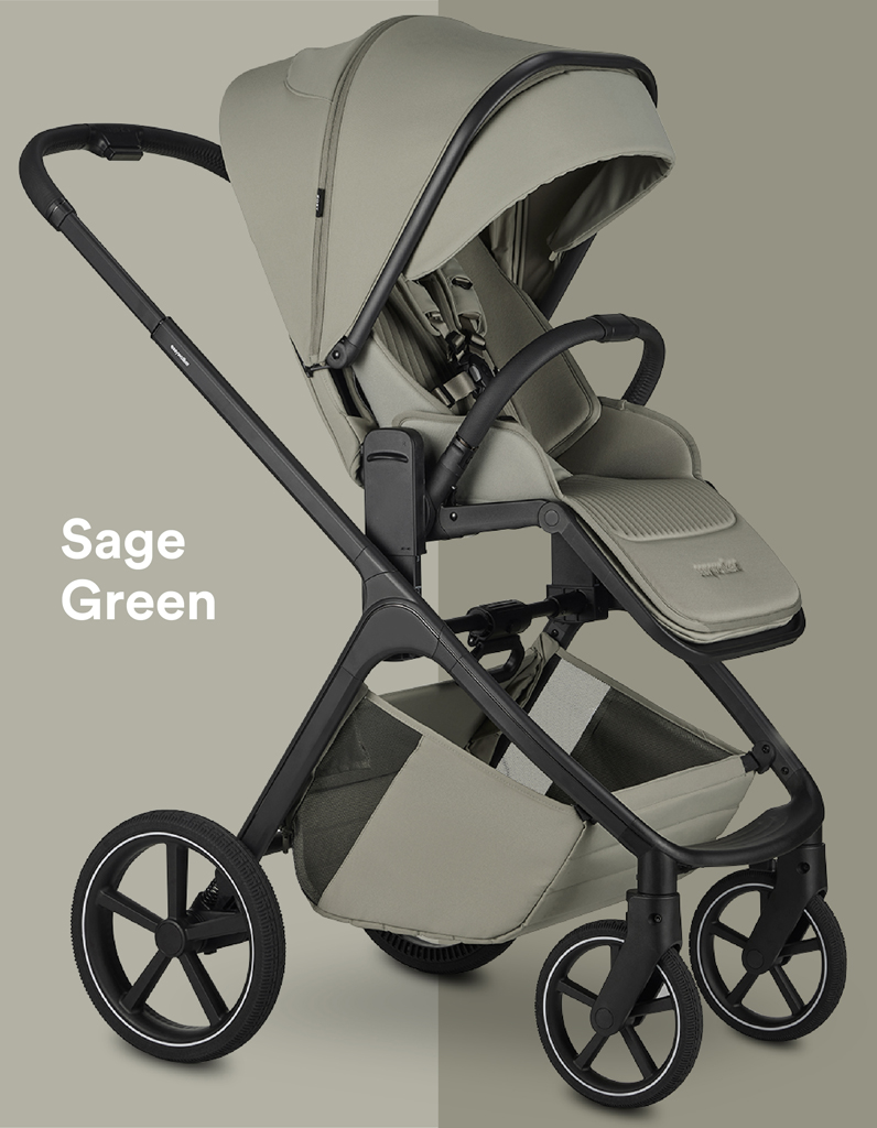 EASYWALKER Kombinált babakocsi Zoey Sage Green + CBX By CYBEX Aton B2 i-Size + bázis