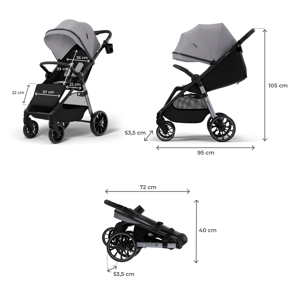 KINDERKRAFT Sport babakocsi Grande 2 Moonlight Grey