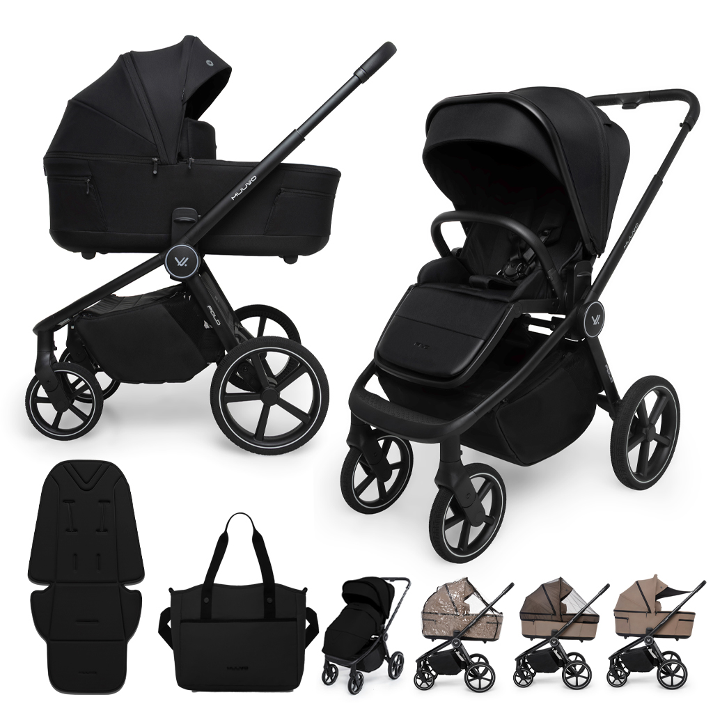 MUUVO Kombinált babakocsi 2in1 Fold Classic Black