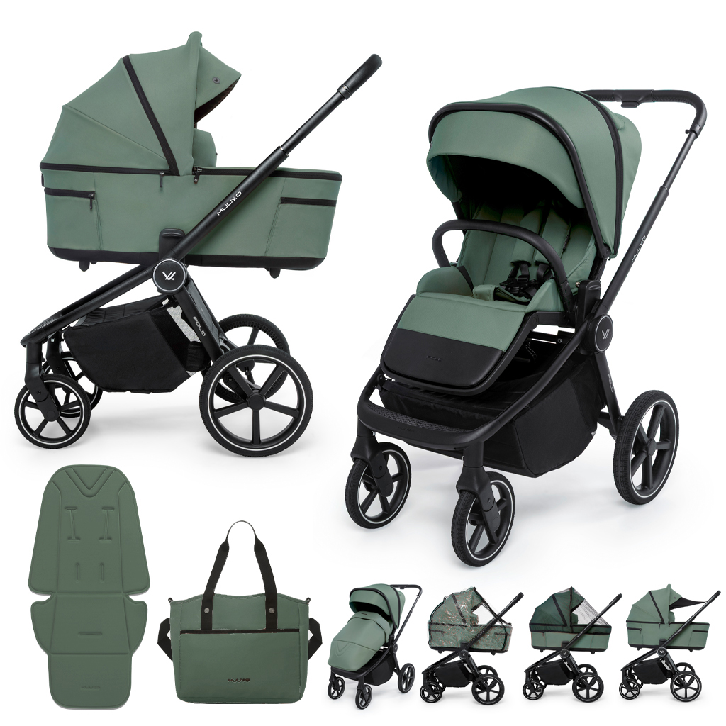 MUUVO Kombinált babakocsi 2in1 Fold Pine Green