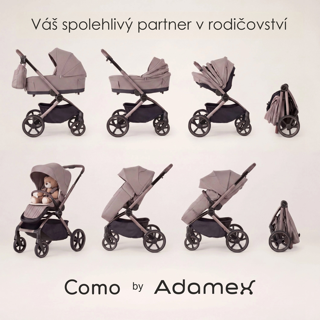 ADAMEX Kočík kombinovaný Como Chocolate Fango