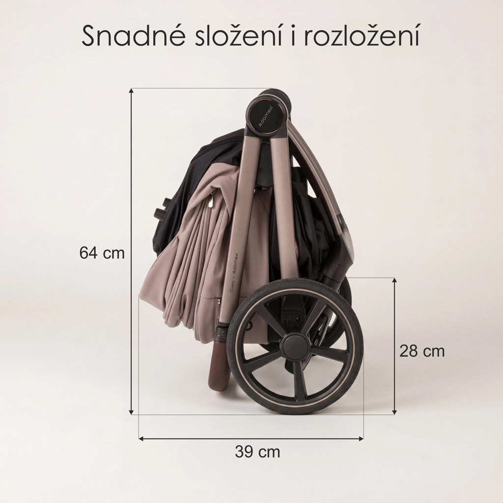 ADAMEX Kočík kombinovaný Como Chocolate Fango
