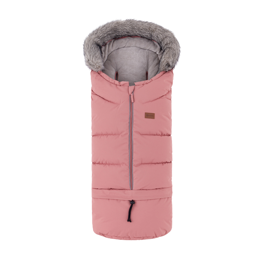 PETITE&amp;amp;amp;MARS Arctic 4v1 téli bundazsák szett + babakocsi kézmelegítő Furry Old Rose