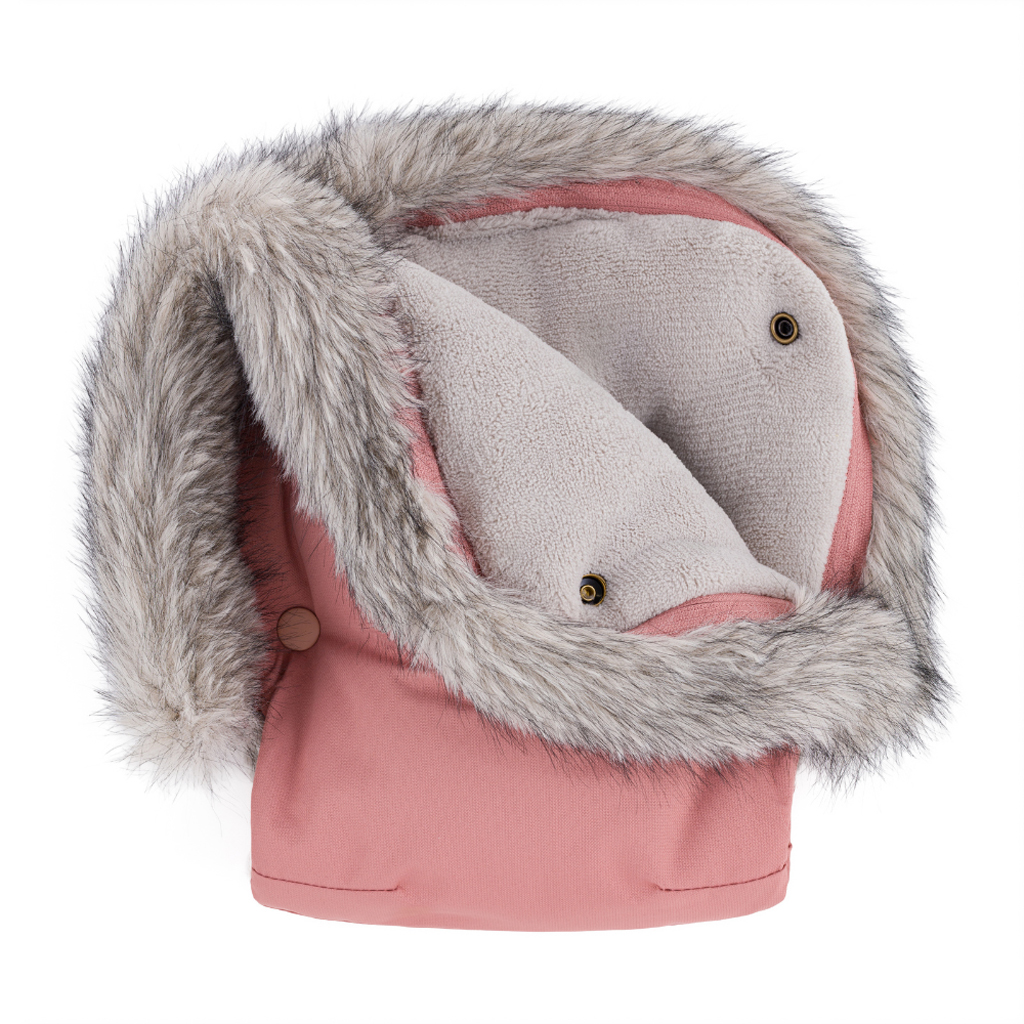 PETITE&amp;amp;amp;amp;amp;amp;amp;amp;MARS Arctic 4v1 téli bundazsák szett + babakocsi kézmelegítő Furry Old Rose