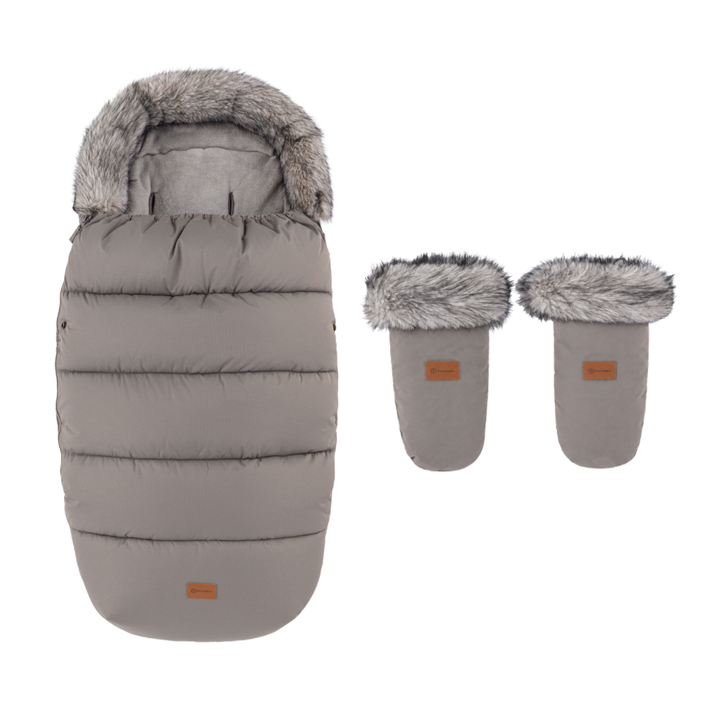 PETITE&MARS Comfy 4v1 téli bundazsák szett + babakocsi kézmelegítő Fjora Mocha Mousse