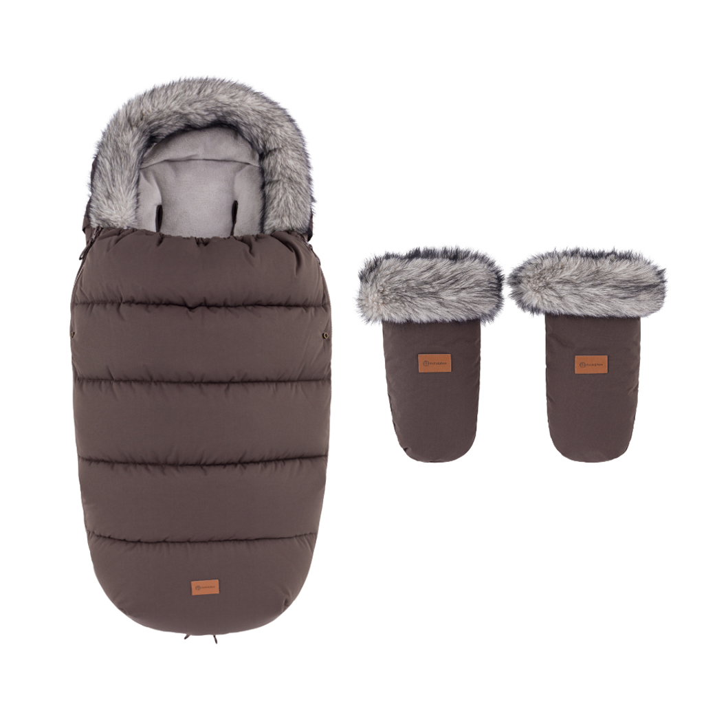 PETITE&MARS Comfy 4v1 téli bundazsák szett + babakocsi kézmelegítő Fjora Rich Brown