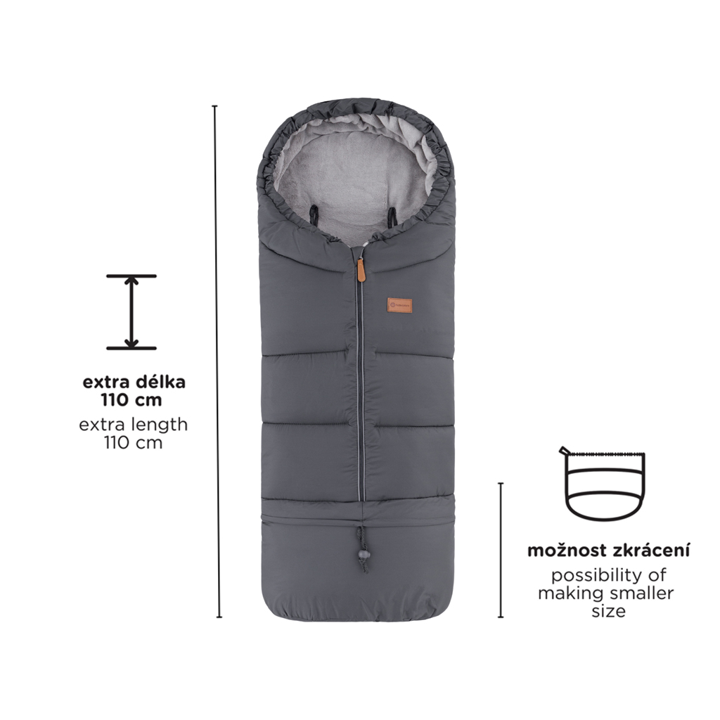 PETITE&amp;amp;amp;amp;amp;MARS Téli szett Jibot 3in1 bundazsák + kézmelegítő kesztyű babakocsira Jasie Dark Walnut