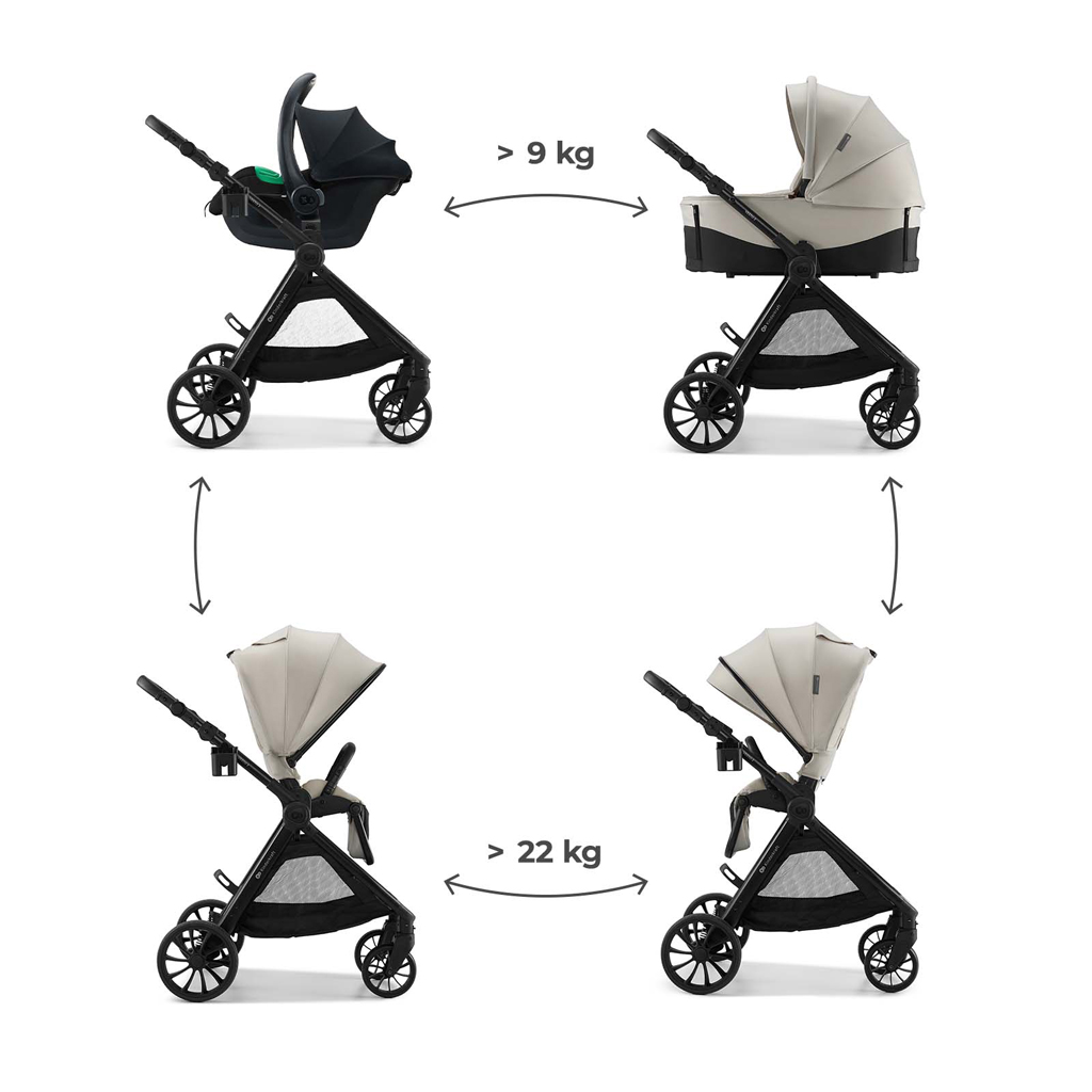 KINDERKRAFT Kočárek kombinovaný Vesto 2 3v1 Beige