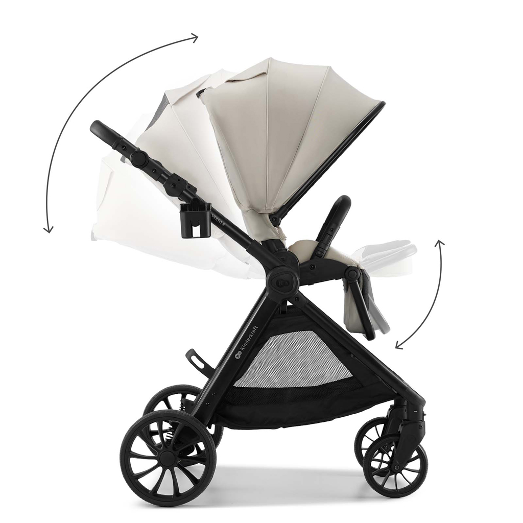 KINDERKRAFT Kočárek kombinovaný Vesto 2 3v1 Beige
