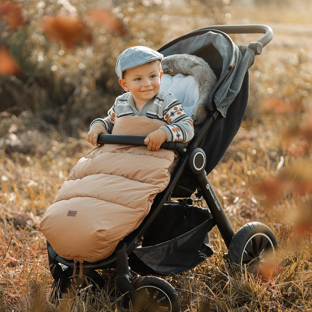 PETITE&amp;amp;amp;amp;amp;amp;amp;MARS Bundazsák Comfy 4in1 Elegant Caramel + Kesztyű Jasie Charcoal Grey