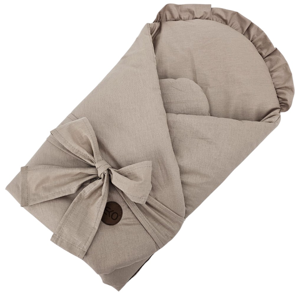 ECO Pamut pólya kivehető kókuszos betéttel, masnival és fodros Dark Pink 75x75cm