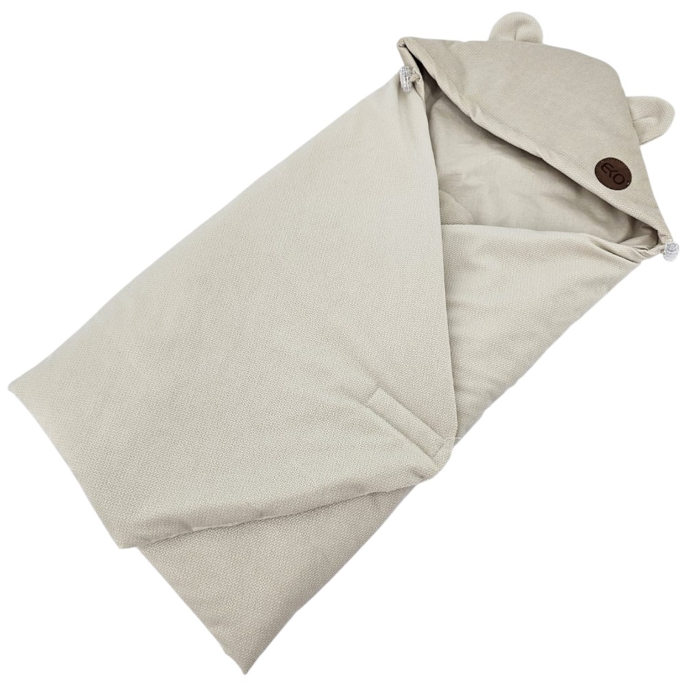 EKO Pamut autósülés lábzsák bársony Light Beige 110x100cm