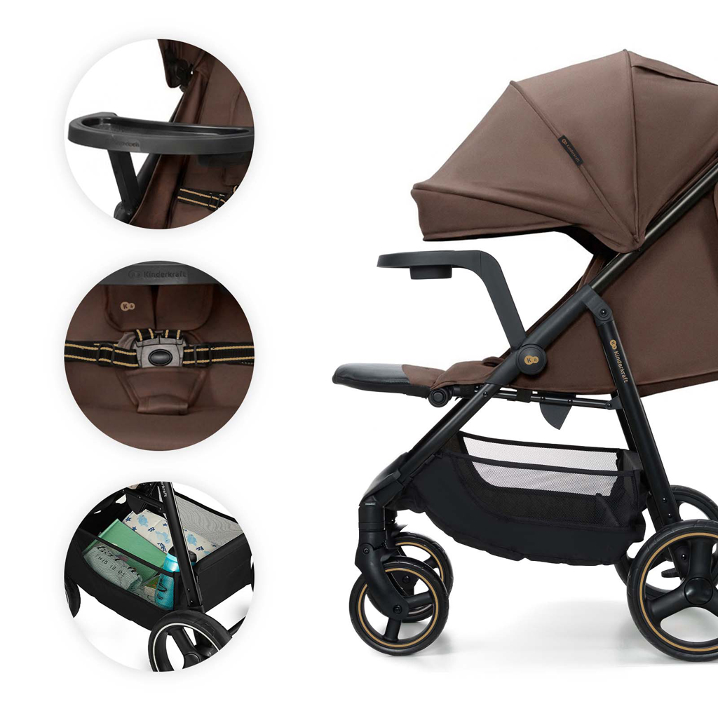 KINDERKRAFT Sport babakocsi Trig 3 Tray Velvet Mocca