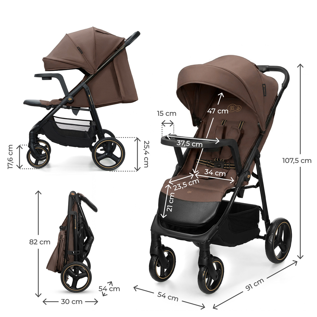 KINDERKRAFT Sport babakocsi Trig 3 Tray Velvet Mocca
