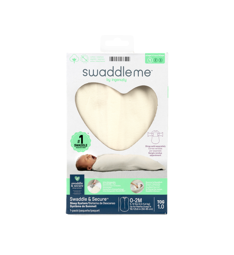 INGENUITY SwaddleMe™ 1 TOG pamut pólya a nyugodt alváshoz, Ivory, 0-2 hónap