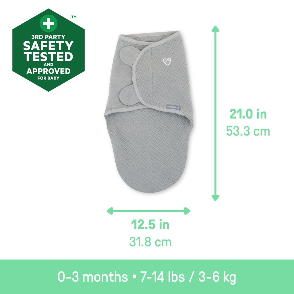 INGENUITY SwaddleMe™ muszlin pólya 1 db 0-3 hónapos kortól Cream/Cashew, 2 db