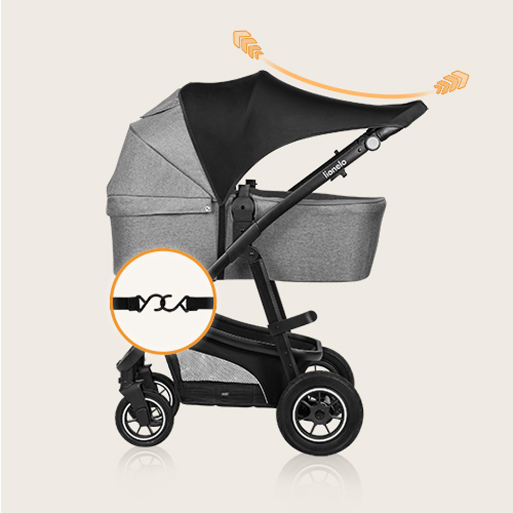 LIONELO Babakocsi napellenző Stroller Sun Cover Black Carbon