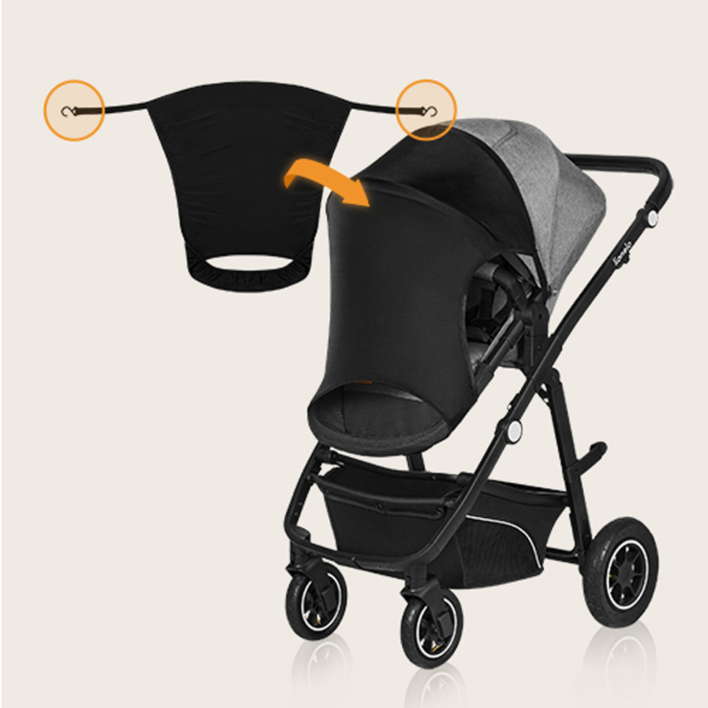 LIONELO Babakocsi napellenző Stroller Sun Cover Black Carbon