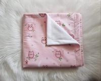 Handmade nyári takaró rózsaszín - Bagolymintás