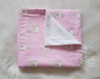 Handmade nyári takaró rózsaszín - Elefántmintás