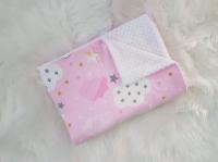 Handmade nyári takaró rózsaszín - Felhőmintás