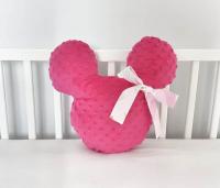 Handmade Mickey díszpárna minky wellsoft rózsaszín rózsaszín masnival