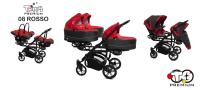 Baby Active Trippy Premium hármas ikerbabakocsi Rosso