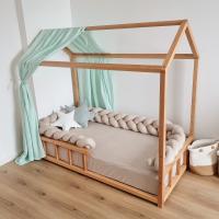 Smart Bed baldachin muszlin anyagból kisház alakú kiságyhoz 2db