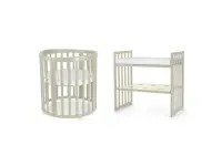 Nagyobbítható gyerekágy 9in1 oval Olive + matrac