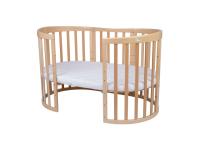 Nagyobbítható gyerekágy 9in1 oval natural + Matrac + SZETT