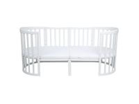 Nagyobbítható gyerekágy 9in1 oval white + Matrac + SZETT