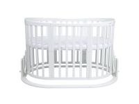 Nagyobbítható gyerekágy 9in1 oval white + Matrac + SZETT