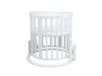 Nagyobbítható gyerekágy 9in1 oval white + Matrac + SZETT