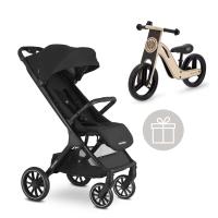 EASYWALKER Jackey XL + pedál nélküli gyerekkerékpár Uniq Natural Shadow Black