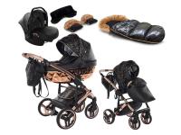 Junama Heart 5in1(+ Hordozó + Téli lábzsák + Kesztyű az árban) Black