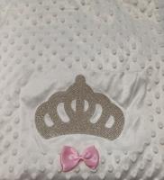 Babatakaró 75x90 cm Crown White+pink