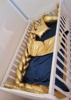 Handmade arany-kék kiságy szett