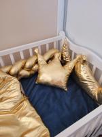 Handmade arany-kék kiságy szett