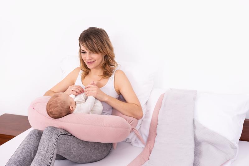 BABYMATEX Szoptatós párna muszlin Moon vintage rózsaszín 260 cm