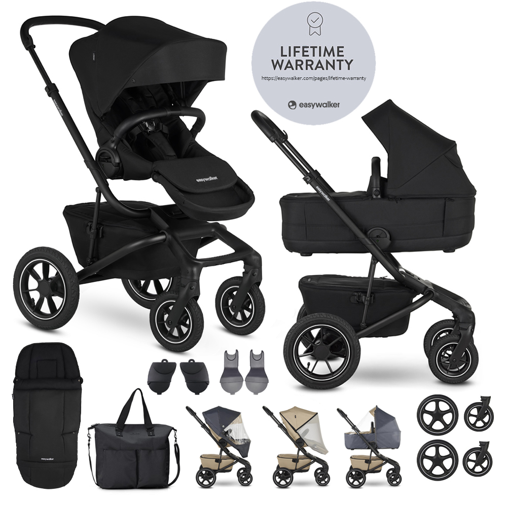 EASYWALKER Kombinált babakocsi Jimmey Pepper Black XXL AIR + RWS
