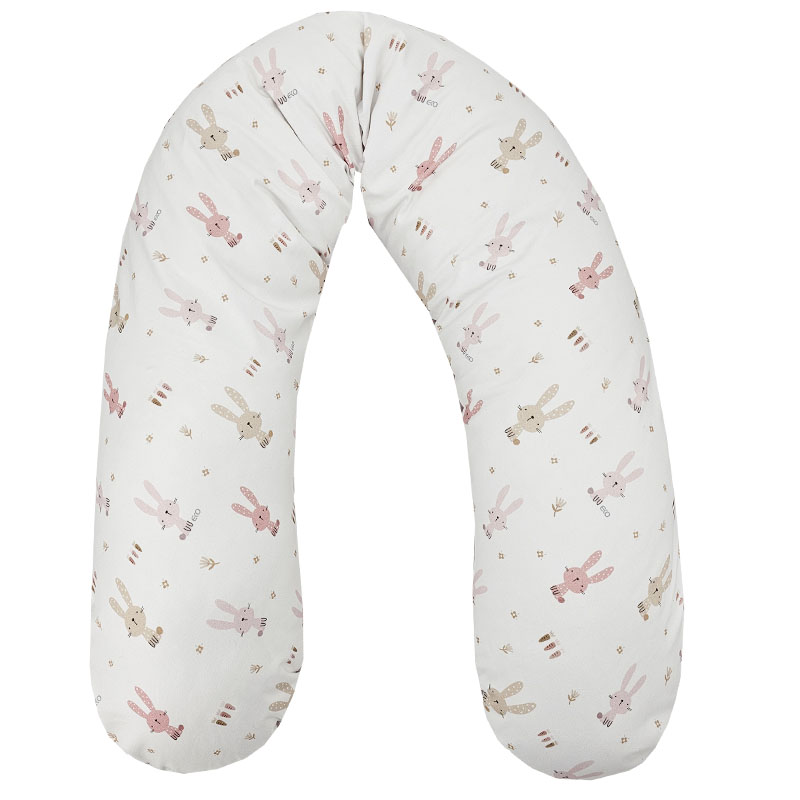 EKO Szoptatós párna Velvet Nyuszi rózsaszín 180 cm