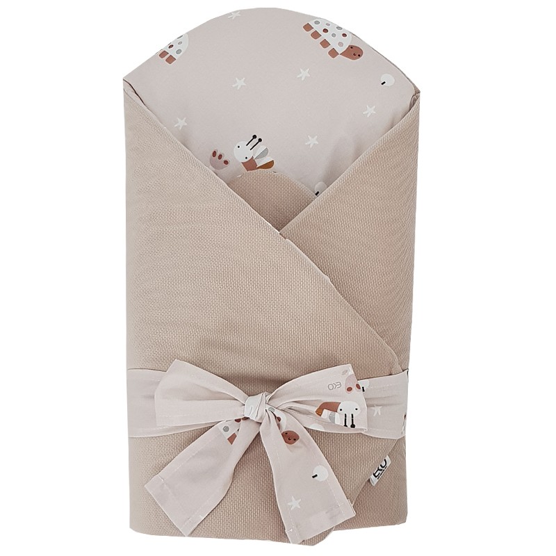 EKO Takaró pamutból kókusz kivehető betéttel VELVET Bees Beige 75x75 cm