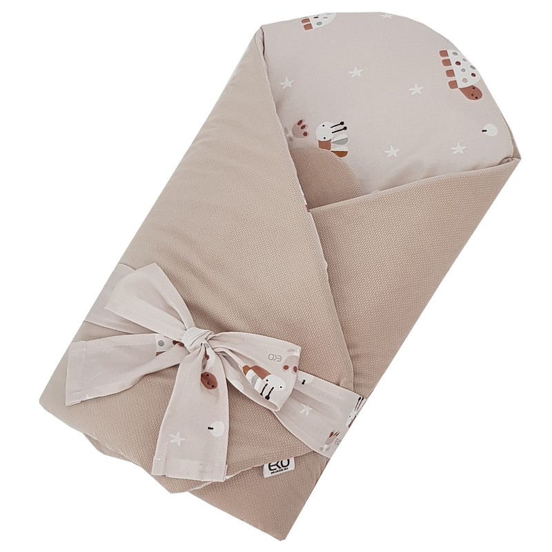 EKO Takaró pamutból kókusz kivehető betéttel VELVET Bees Beige 75x75 cm