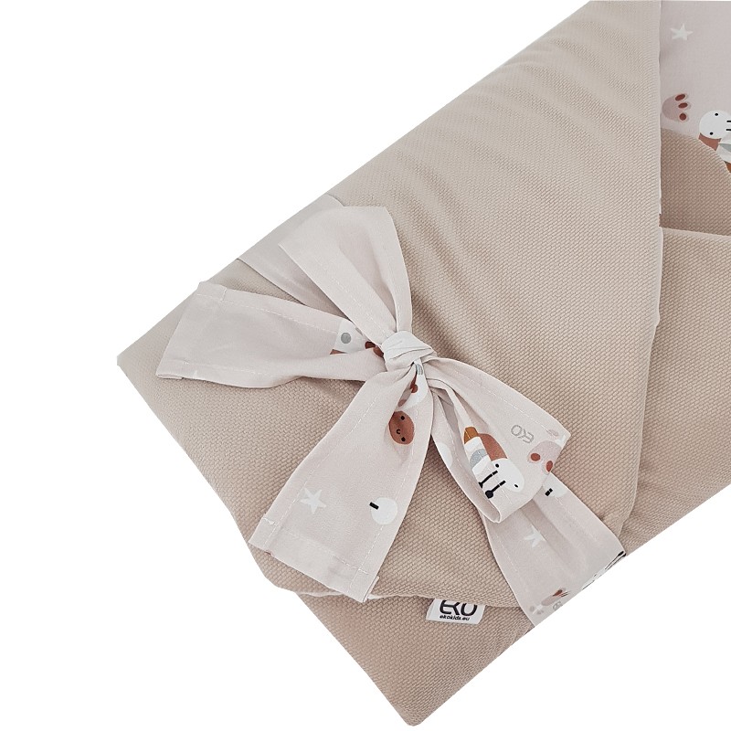 EKO Takaró pamutból kókusz kivehető betéttel VELVET Bees Beige 75x75 cm