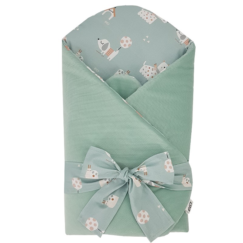 EKO Takaró pamutból kókusz kivehető betéttel VELVET Dogs Mint 75x75 cm