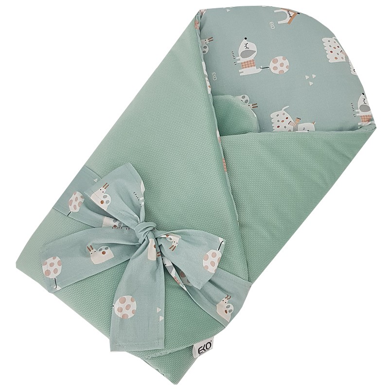 EKO Takaró pamutból kókusz kivehető betéttel VELVET Dogs Mint 75x75 cm