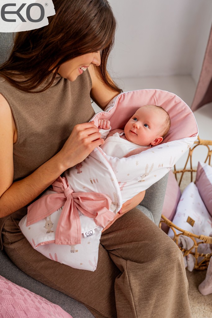 EKO Pólya pamutból Velvet és kókusz belsővel, Bunny masnival 75x75 cm