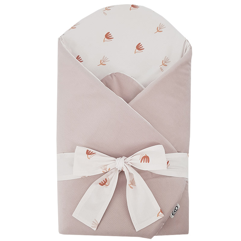 EKO Takaró pamutból velúrral és kókusz belsővel masnival Beige Meadow 75x75cm